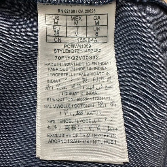 Guess Blue Lace-Up Top SZ Medium Adjustable Straps Made In India Cotton Blend - Picture 5 of 9